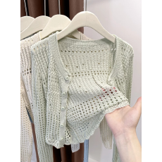 批发防晒衣开衫外搭薄款<b class='q'>镂空</b><b class='q'>针织</b>短款<b class='q'>罩衫</b>夏季配吊带裙