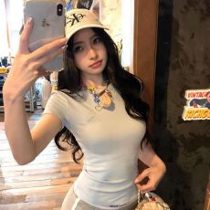 批发后背镂空刺绣T恤女夏季透视猫咪头<b class='q'>上衣</b>