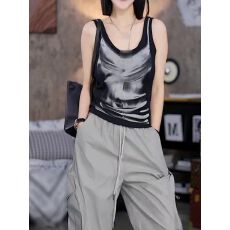 批发已出货 （<b class='q'>莫代尔</b>面料 260克 ） 撞色背心女修身短款