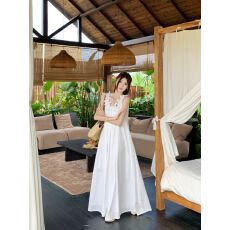 批发度假风重工立体花朵<b class='q'>背心</b>连衣裙2026春季新款宽松休闲A字长裙女潮