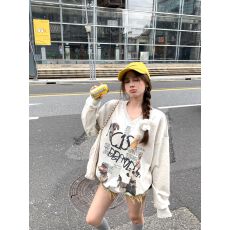 批发美式复古小狗长袖卫衣<b class='q'>女</b>秋季休闲套头上衣