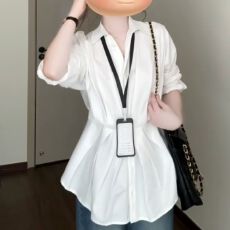 批发秋冬季法式收腰白色<b class='q'>衬衫</b>女新款欧货高级感长袖<b class='q'>衬衣</b><b class='q'>职业</b>轻熟风上衣