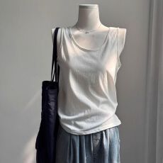 批发宽肩工装小吊带背心女夏季薄款宽松内搭+外穿慵懒打底无袖上衣潮
