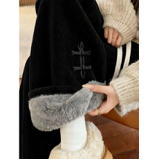 批发【欧棉绒复合】高腰加绒直筒裤女宽松休闲裤小个子阔腿裤2026年春