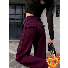 批发【欧棉绒复备贝贝绒】2026年小众加绒垂感显瘦休闲慵懒风直筒长裤