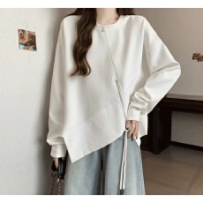 批发40支酷丝爽棉+欧棉绒26新款<b class='q'>大码</b>显瘦遮肚独特气质不规则上衣