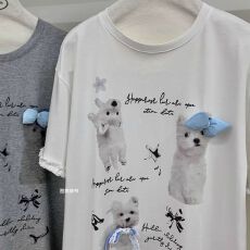 批发[索罗那] 卡通小狗T恤蝴蝶结时尚裙<b class='q'>套装</b>2026新款大童短袖蛋糕裙