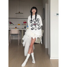 批发26支220克精梳密100棉 有后包领T恤韩系<b class='q'>花苞</b><b class='q'>裙</b>套装夏季2026