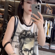 批发[酷丝爽棉]日常百搭<b class='q'>字母</b>印花休闲2026新款显瘦中长款<b class='q'>T</b><b class='q'>恤</b>背心裙