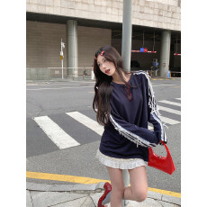 批发[原版做工]洋气蝴蝶结拼接<b class='q'>卫衣</b>女2026新款春秋季宽松上衣服