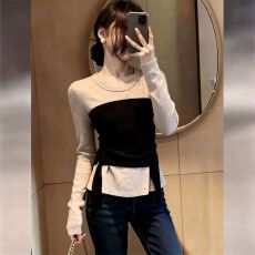 批发【棉羊绒】独特漂亮上衣女2026年春季新款法式设计感小众时尚气质