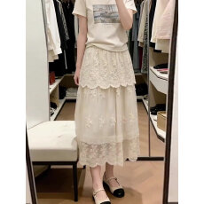 批发原版做工蕾丝钩花半身裙女2026新款秋季气质绝美潮<b class='q'>大码</b>长裙潮