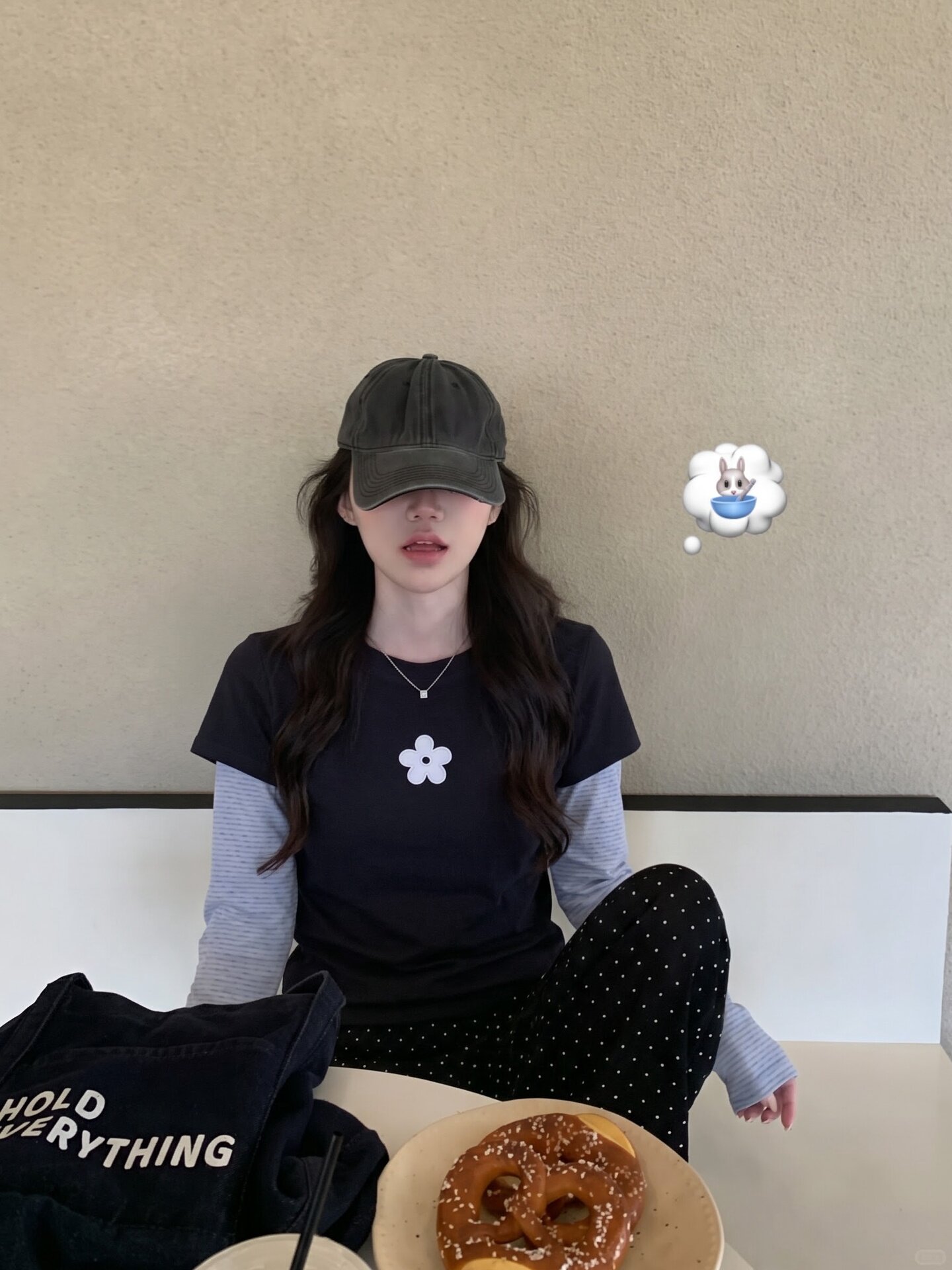 BY33127# 彩棉拉架韩系假两件条纹长袖t恤女秋季新款休闲百搭正肩上衣 服裝批發女裝批發服飾貨源