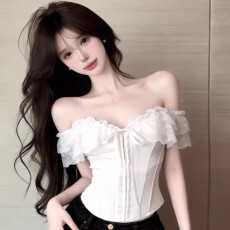 批发法式性感蕾丝花边一字肩抹胸<b class='q'>吊带</b><b class='q'>背心</b>女春夏新款收腰鱼骨<b class='q'>塑</b><b class='q'>身</b>胸衣