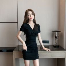 批发已出货气质显瘦低胸露肩酒吧夜场包臀裙子流苏<b class='q'>夜店</b>装