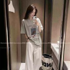 已出货夏装韩系短袖T恤女韩版宽松大码印花