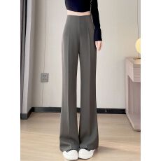 批发已出货 休闲阔腿裤子女夏季新款高腰垂感直筒微喇<b class='q'>西装</b>裤小个子