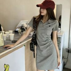 批发已出货连衣裙短款POLO休闲<b class='q'>运动包</b>臀裙针织T恤裙女夏季2026年