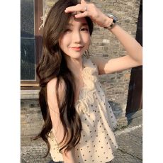 批发已出货温柔甜美花朵波点<b class='q'>背心女</b>夏季款外穿气质法式薄款<b class='q'>雪纺</b><b class='q'>衫</b>