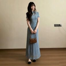 批发已出货短袖<b class='q'>旗袍</b>连衣裙女夏季绝美巨好看气质修身包臀长裙子
