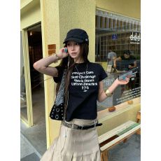 批发已出货正肩常规短袖 高弹力新款夏季修身显瘦洋气上衣