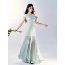 批发已出货纱连衣裙子女夏季2026新款设计感气质收腰<b class='q'>包臀</b>鱼尾<b class='q'>长裙</b>