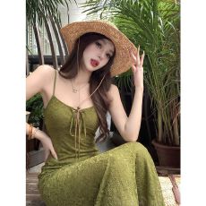 批发已出货绑带吊带<b class='q'>连衣裙</b>女夏季新款辣妹收腰显瘦<b class='q'>性感</b>包臀长裙子