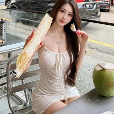 批发已出货<b class='q'>连衣裙</b>女夏季纯欲收腰修身显瘦裙子白色a字短裙