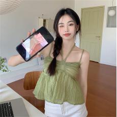批发已出货<b class='q'>韩版</b>甜美娃娃上衣蝴蝶结绑带无袖吊带有内衬<b class='q'>雪纺衫女</b>