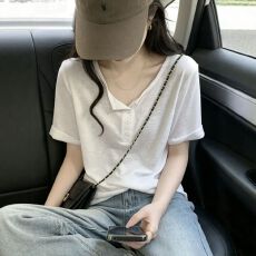 已出货慵懒风宽松短袖T恤女夏新款正肩设计感上衣