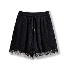 批发130-320斤大码女装时休闲蕾丝直筒短裤2025春秋款微胖mm洋气阔腿