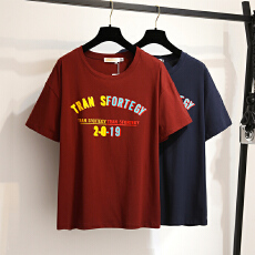 批发130-320斤大码女装胖mm字母印花休闲短袖T恤夏季新款宽松女式上衣