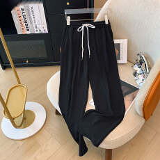 批发300斤特大码女装胖mm黑色韩版高腰休闲阔腿裤2025春秋新款直筒裤