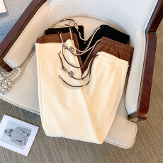 批发130-320斤大码女装秋季新款胖mm时尚休闲阔腿裤高腰抽绳直筒长裤