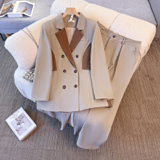 批发130-350斤大码女<b class='q'>装</b>胖mm冬季夹棉加厚赫本风西<b class='q'>装</b>外套阔腿<b class='q'>裤</b><b class='q'>两件套</b>