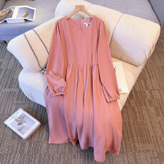 批发130-350斤大码女装胖mm<b class='q'>秋</b>冬新款法式慵懒风宽松百搭灯芯绒连衣裙