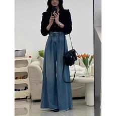 批发秋季套装女新款轻熟风穿搭洋气衬衫显瘦百搭高腰牛仔裤两套