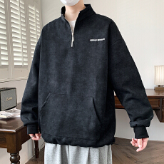 批发脏脏衣半拉链卫衣男士2025新款秋季潮流高级感休闲立领打底衫男装