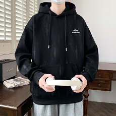 批发连帽卫衣男2025新款春秋款美式高街青少年帽衫痞帅上衣服潮牌男装