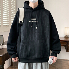 批发2025新款连帽卫衣男生初秋季潮<b class='q'>港风</b>拼接休闲外套宽松百搭韩版帽衫