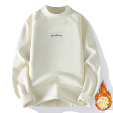 男款潮牌卫衣秋冬季青少年重磅半高领刺绣加绒2025百搭休闲打底衫