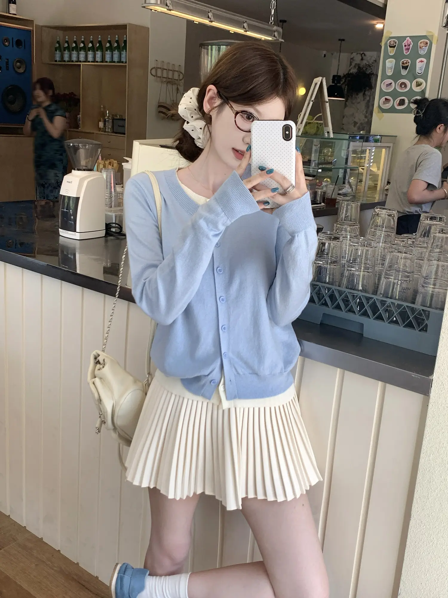 투웨이 레이어드 긴소매 니트 카디건 상세 이미지 3