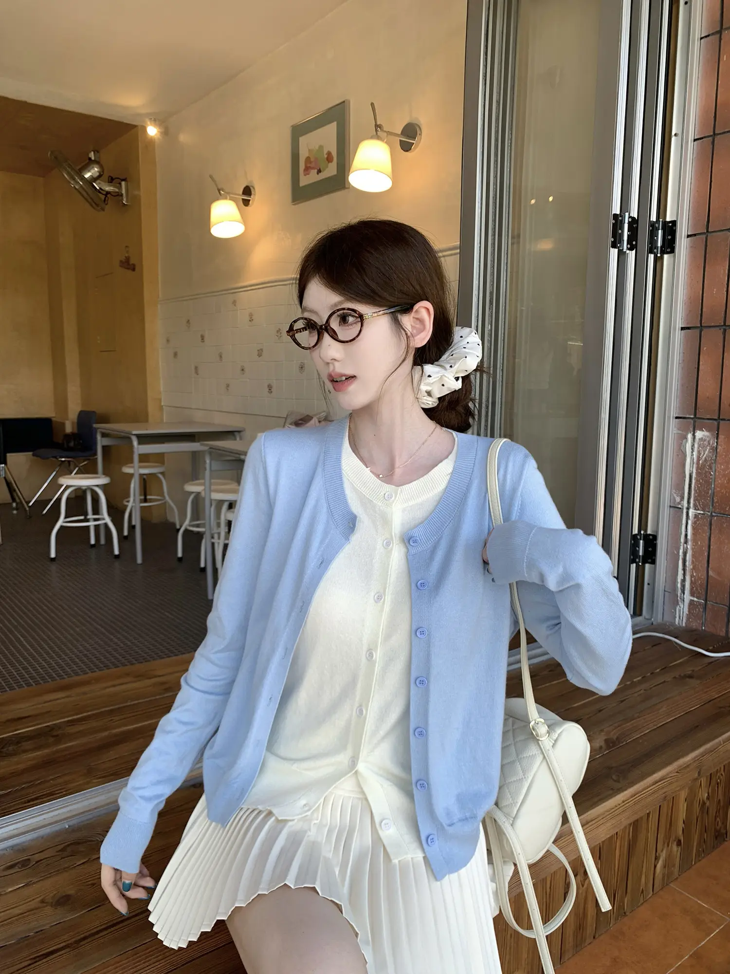 투웨이 레이어드 긴소매 니트 카디건 상세 이미지 7