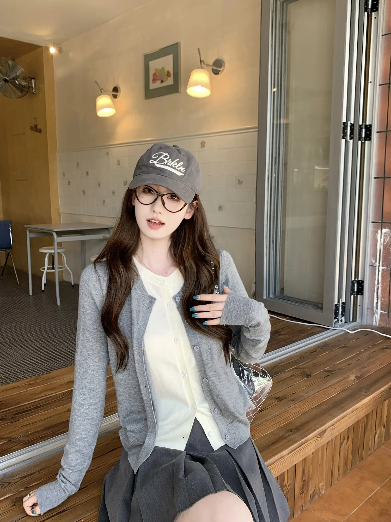 투웨이 레이어드 긴소매 니트 카디건 상세 이미지 15