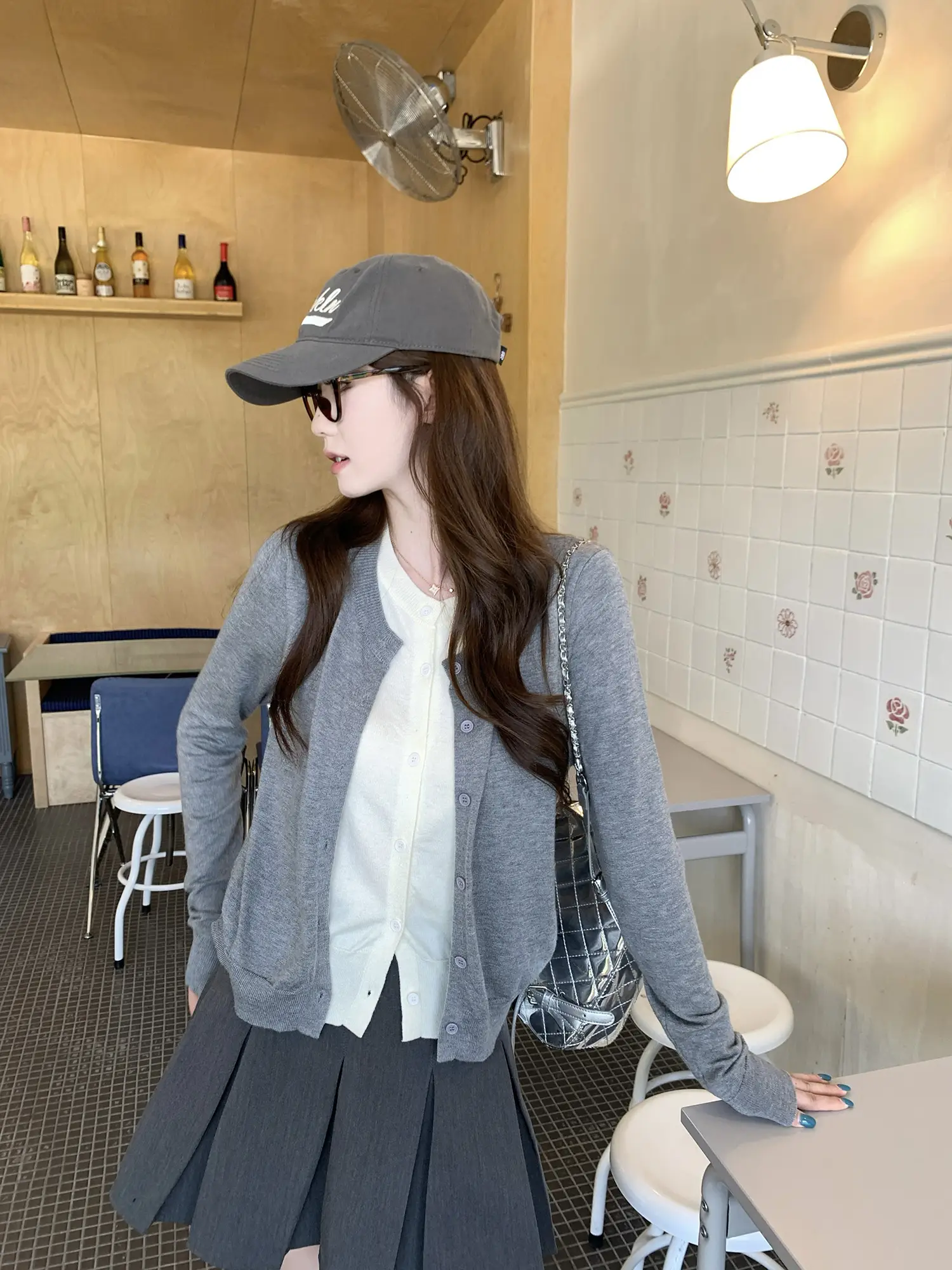 투웨이 레이어드 긴소매 니트 카디건 상세 이미지 17