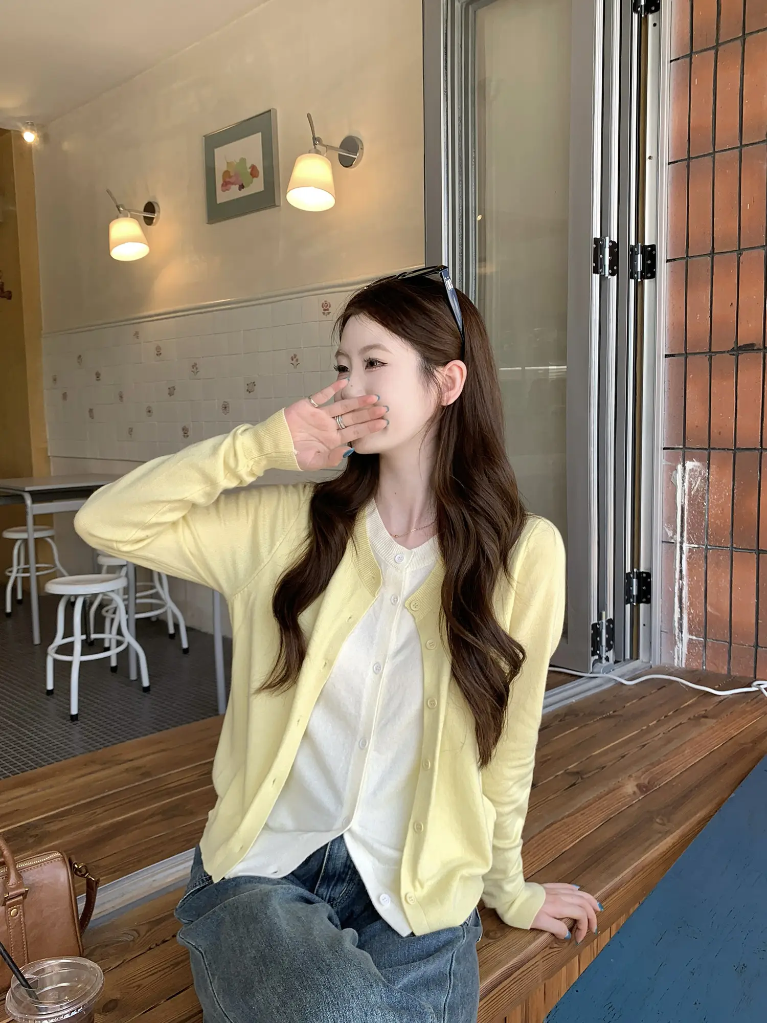 투웨이 레이어드 긴소매 니트 카디건 상세 이미지 28