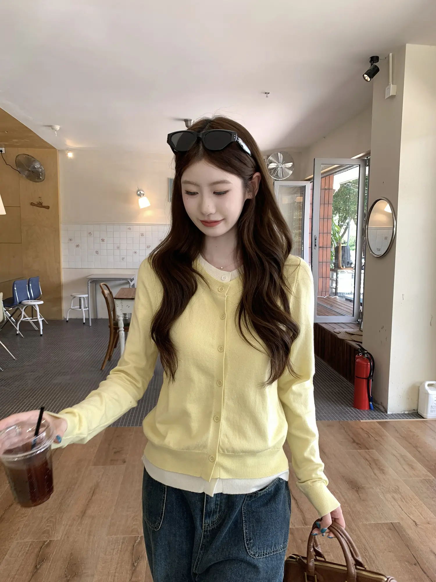 투웨이 레이어드 긴소매 니트 카디건 상세 이미지 30