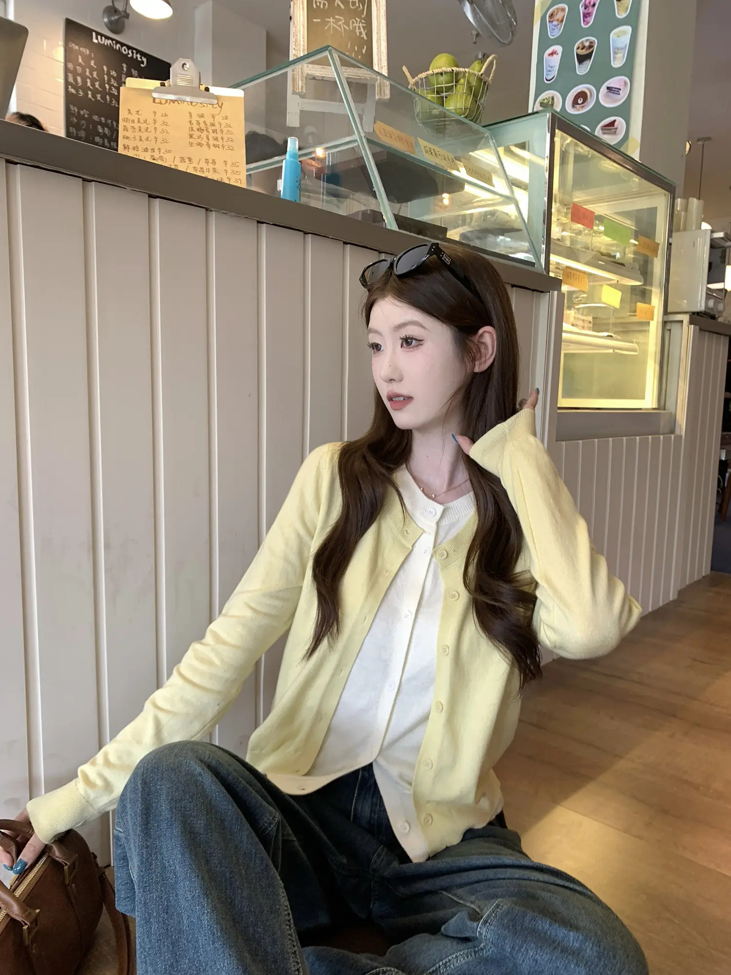 투웨이 레이어드 긴소매 니트 카디건 상세 이미지 32