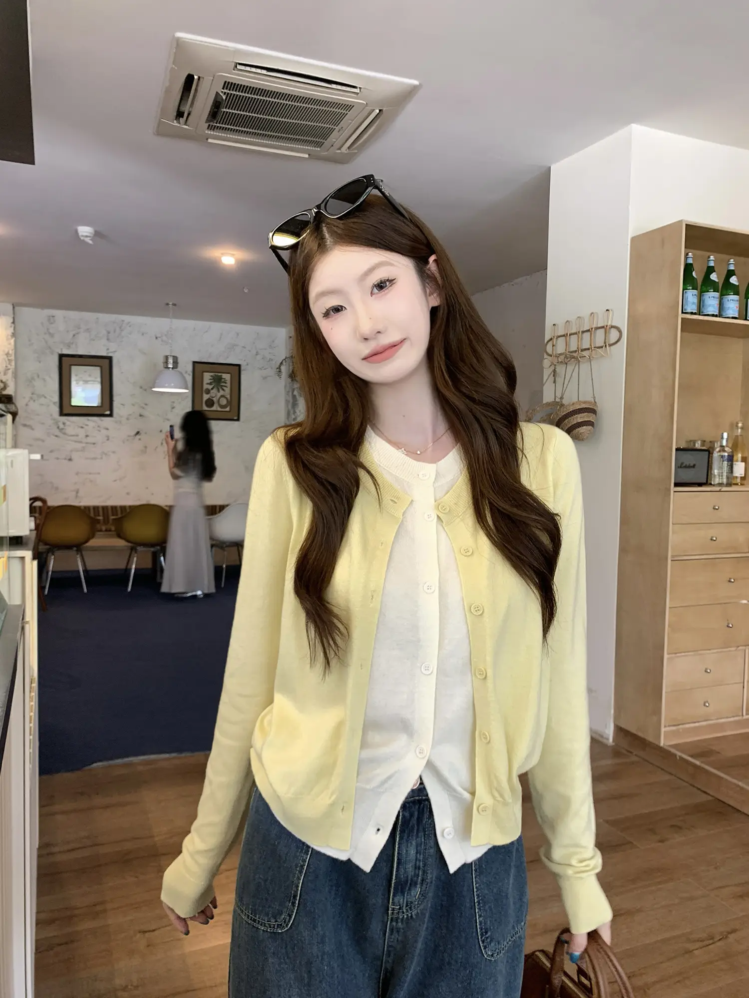 투웨이 레이어드 긴소매 니트 카디건 상세 이미지 34