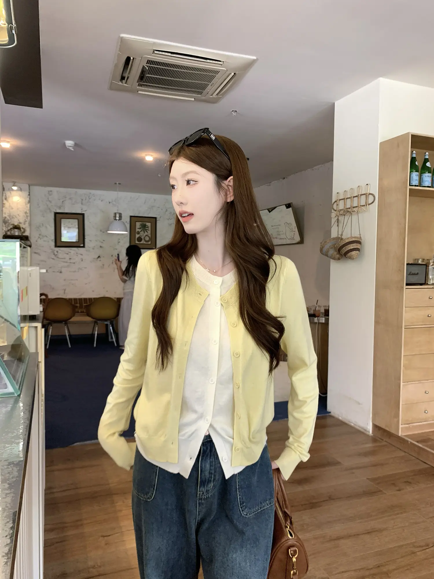 투웨이 레이어드 긴소매 니트 카디건 상세 이미지 35